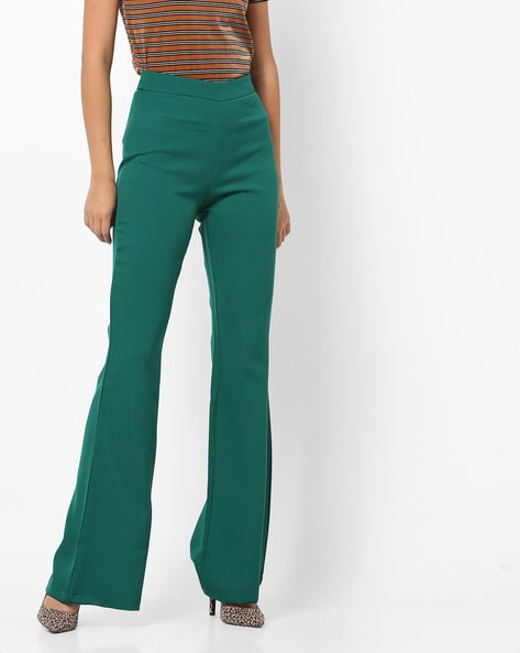 LIGHT OLIVE GREEN FLARE PANTS, Waist Size: 27 at best price in Kolkata |  ID: 25666647255