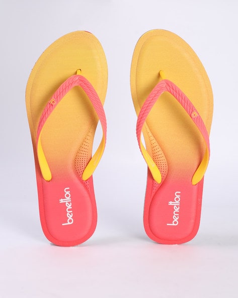 orange flip flops womens