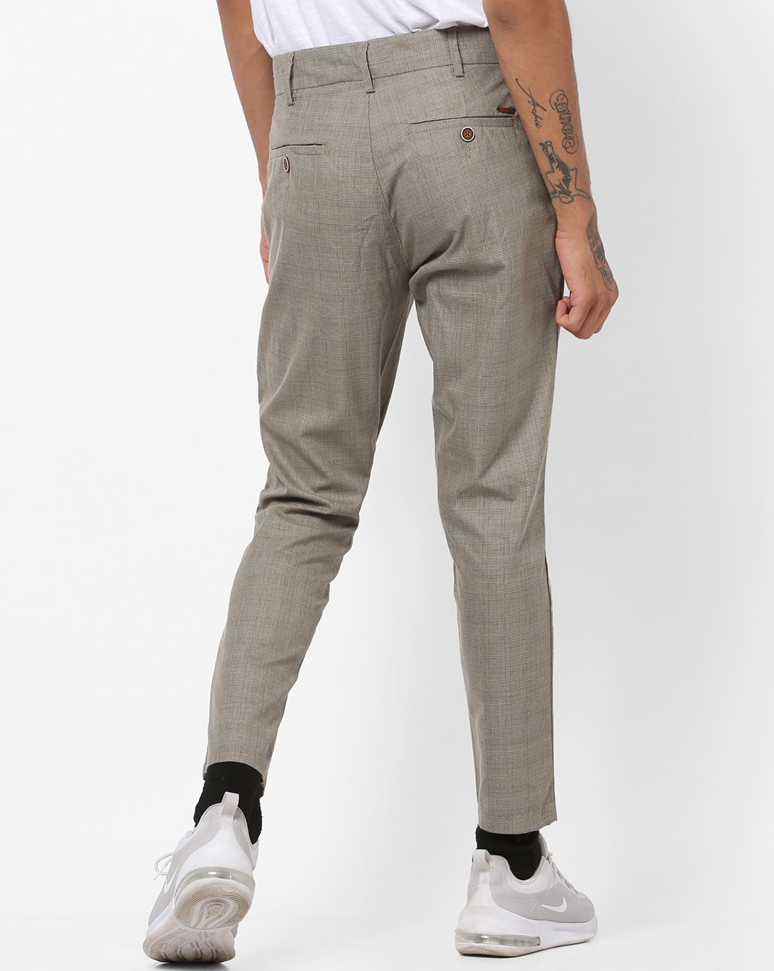 Gray Carrot Fit Trousers by AMI Paris on Sale