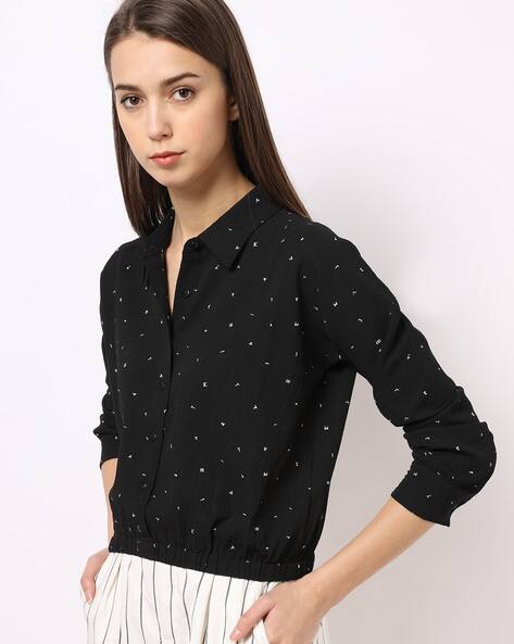 black formal shirt for ladies