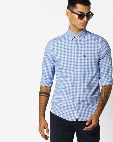 us polo checked shirts