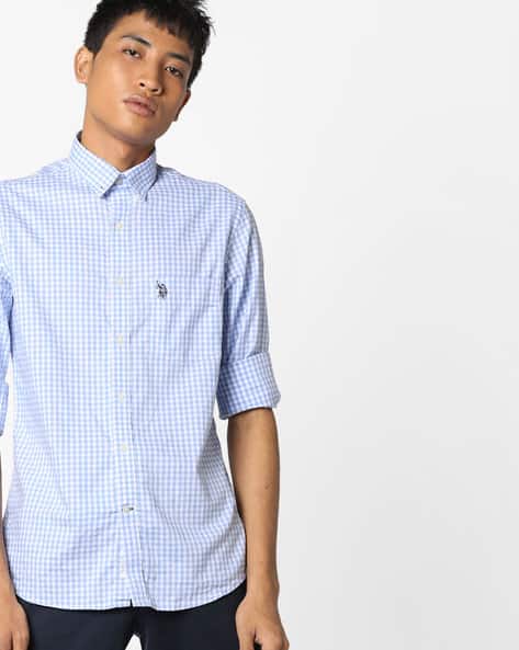 Checked Shirt with Button-Down Collar