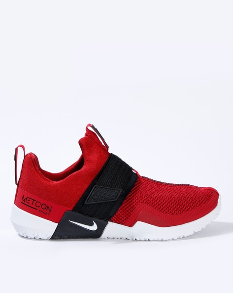 red nike velcro shoes