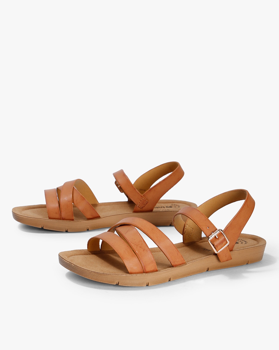 tan strappy flats