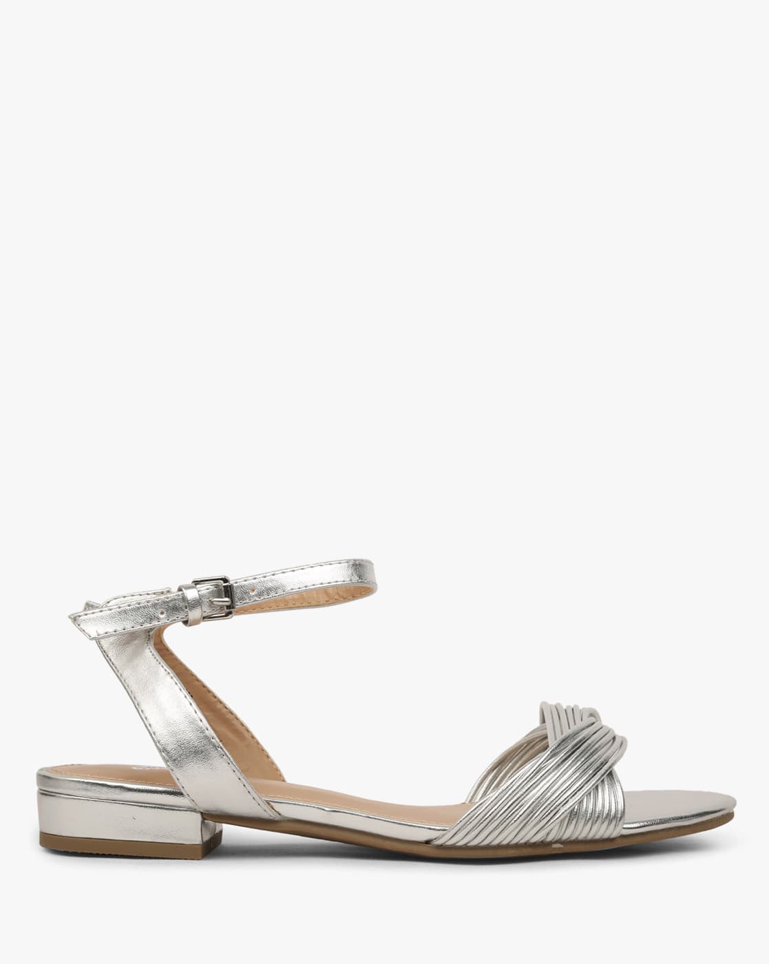 Buy Silver Flat Sandals for Women by 