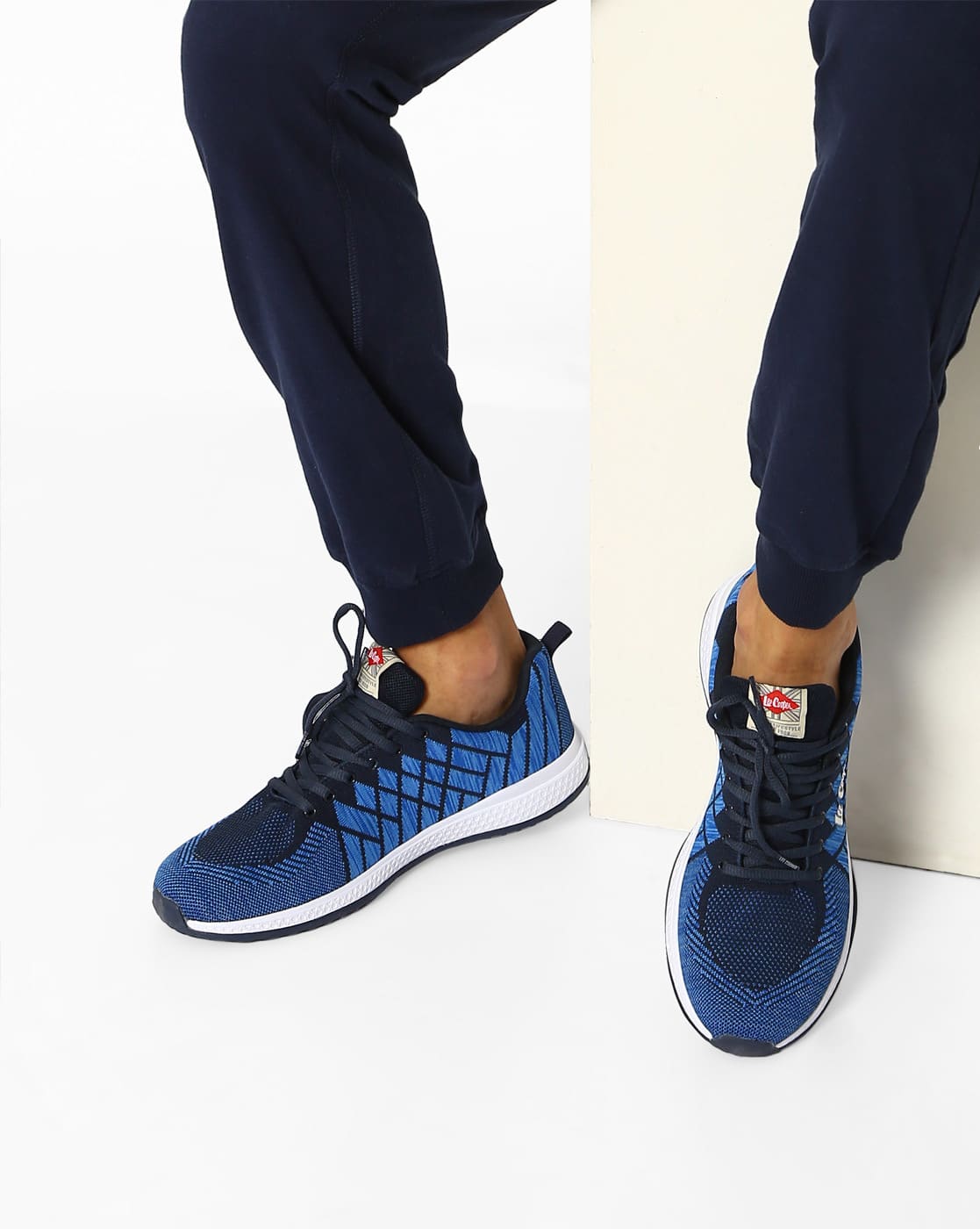 navy blue athletic shoes