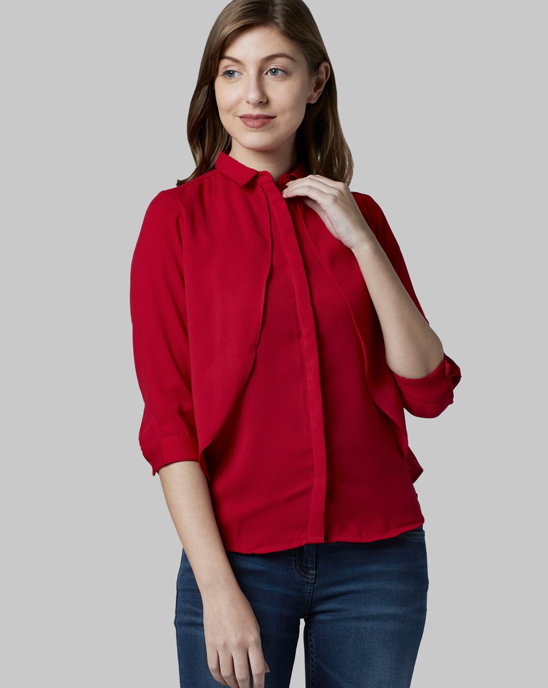 dark red womens shirt