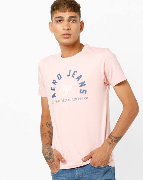 Buy Pink Tshirts for Men by AERO JEANS 