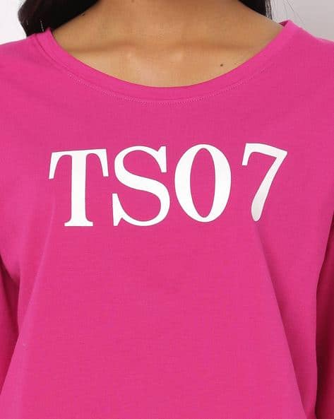 Brand Print Boxy Crop Top (Image - 1)