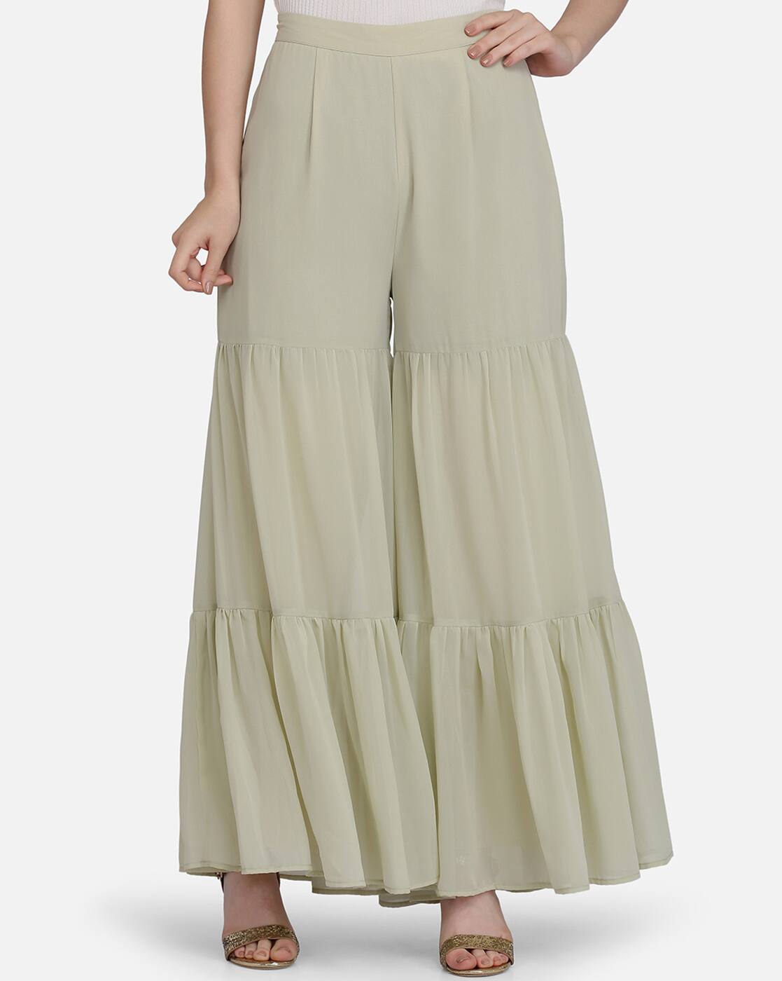 Pista green palazzo pants Clearance