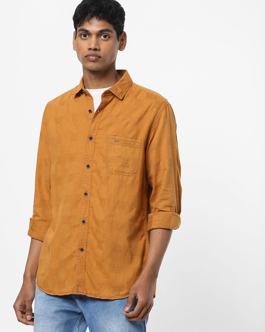 Buy Mustard Yellow Shirts for Men by 