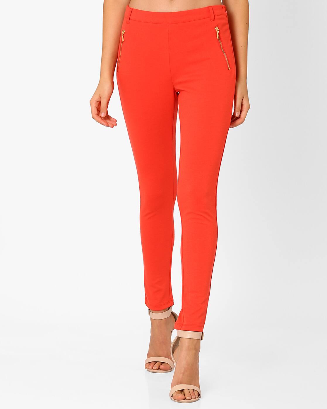orange skinny trousers