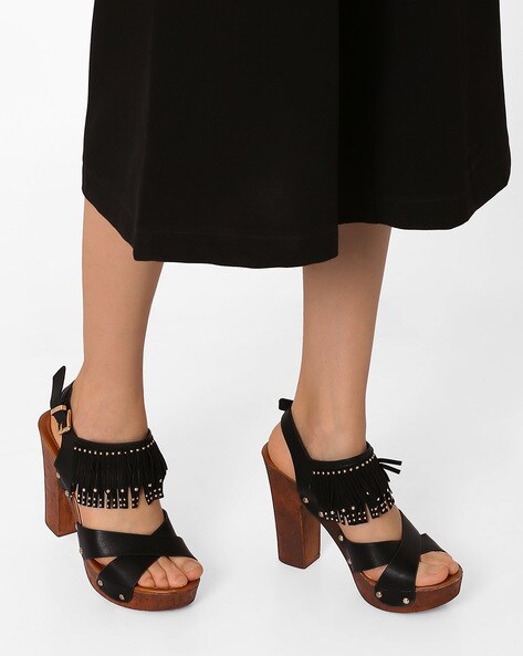 platform black heel