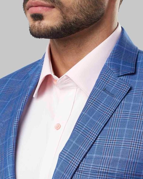 Raymond blue check on sale blazer