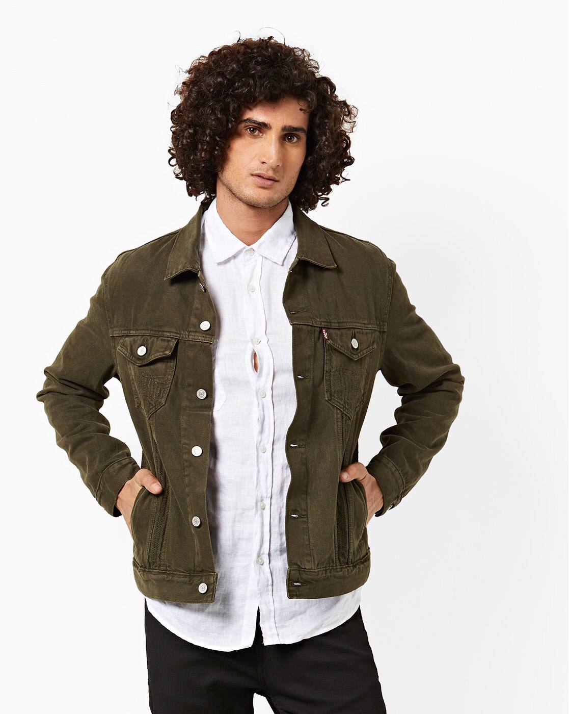 levis jacket olive