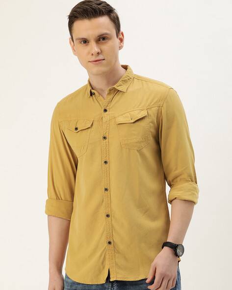 Buy Mustard Yellow Shirts for Men by 