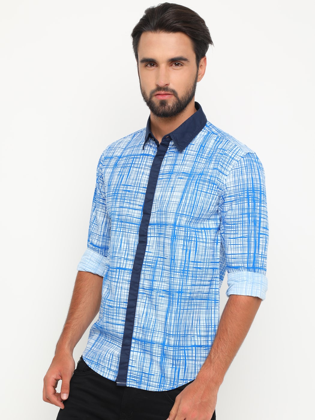 Buy Blue WITH Striped Shirt | AJIO