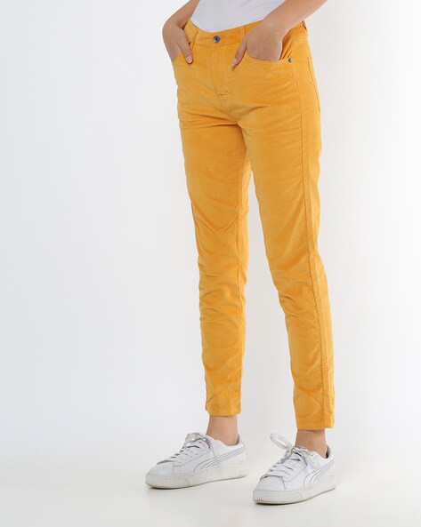 Mustard Yellow Trousers  Buy Mustard Yellow Trousers online in India