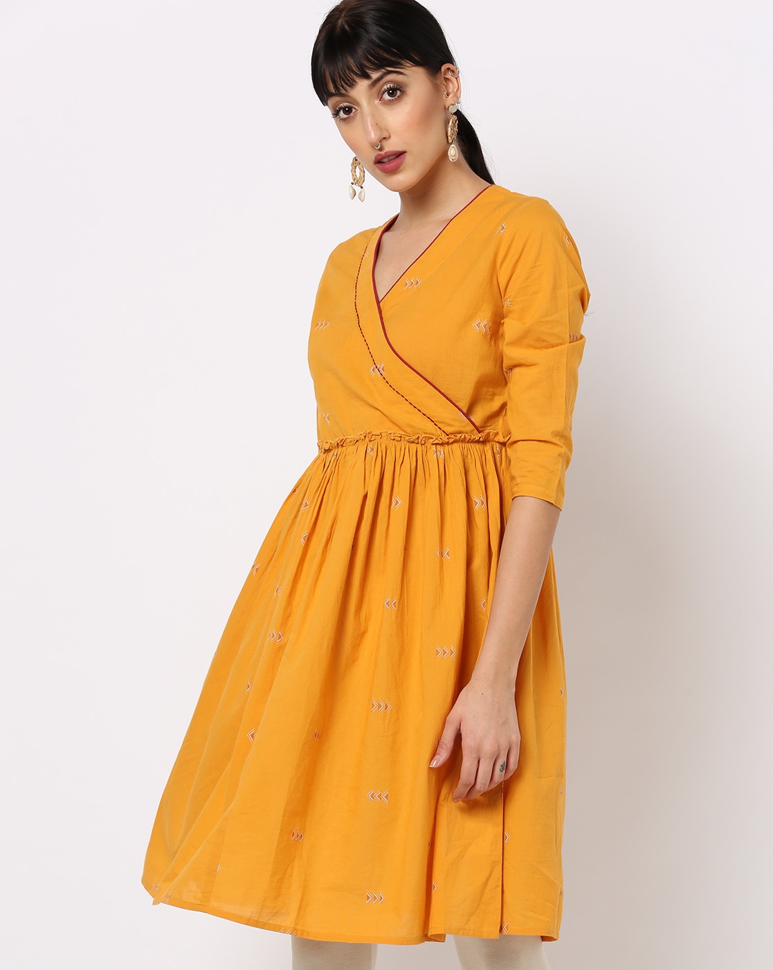 yellow dress ajio