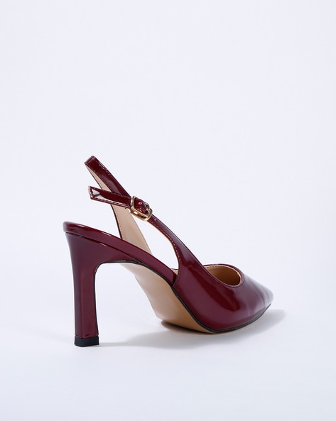 Wine discount block heels