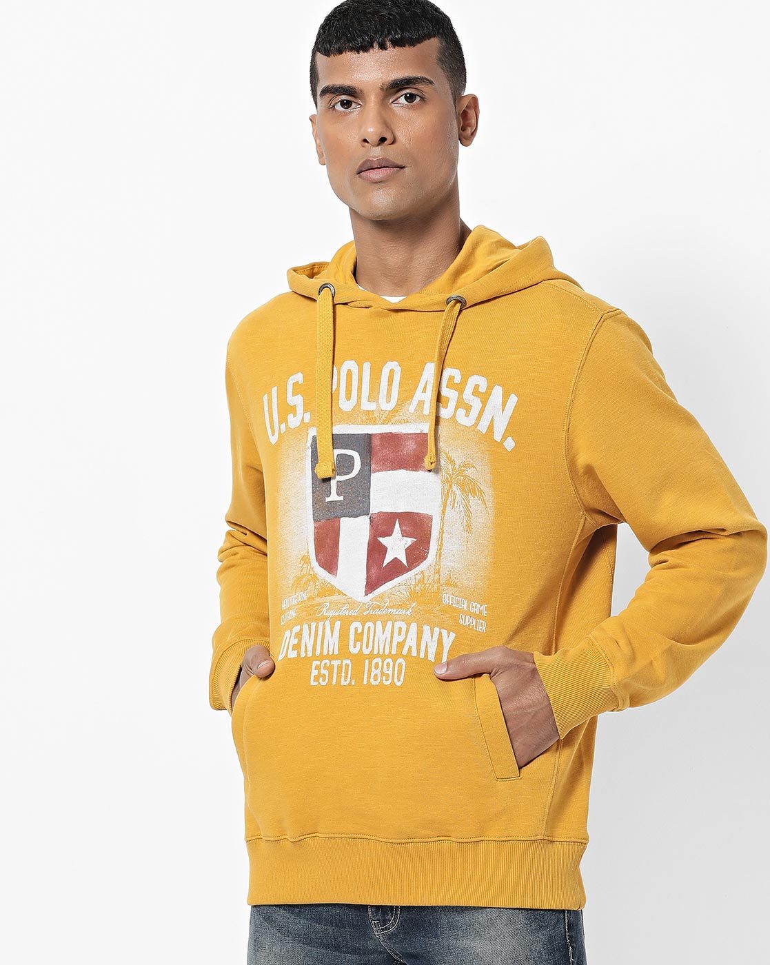 us polo yellow hoodie