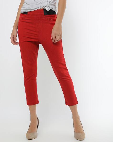 marks and spencer red jeans