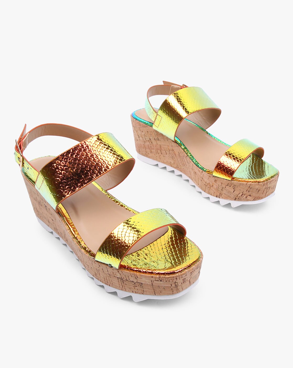 platform rose gold sandals