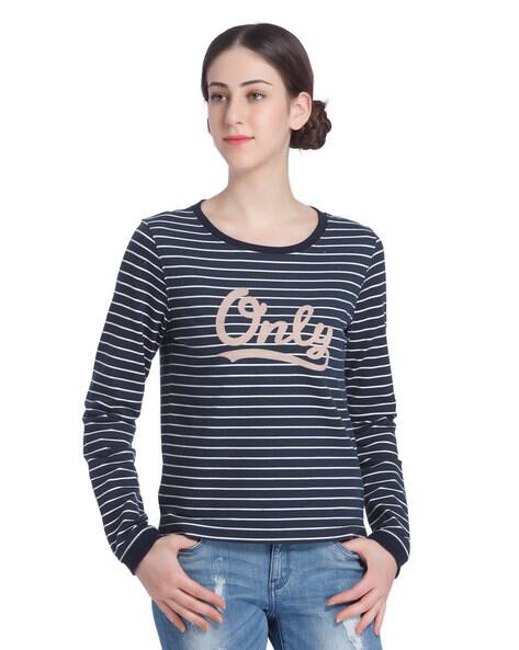 Striped Crew-Neck Pullover