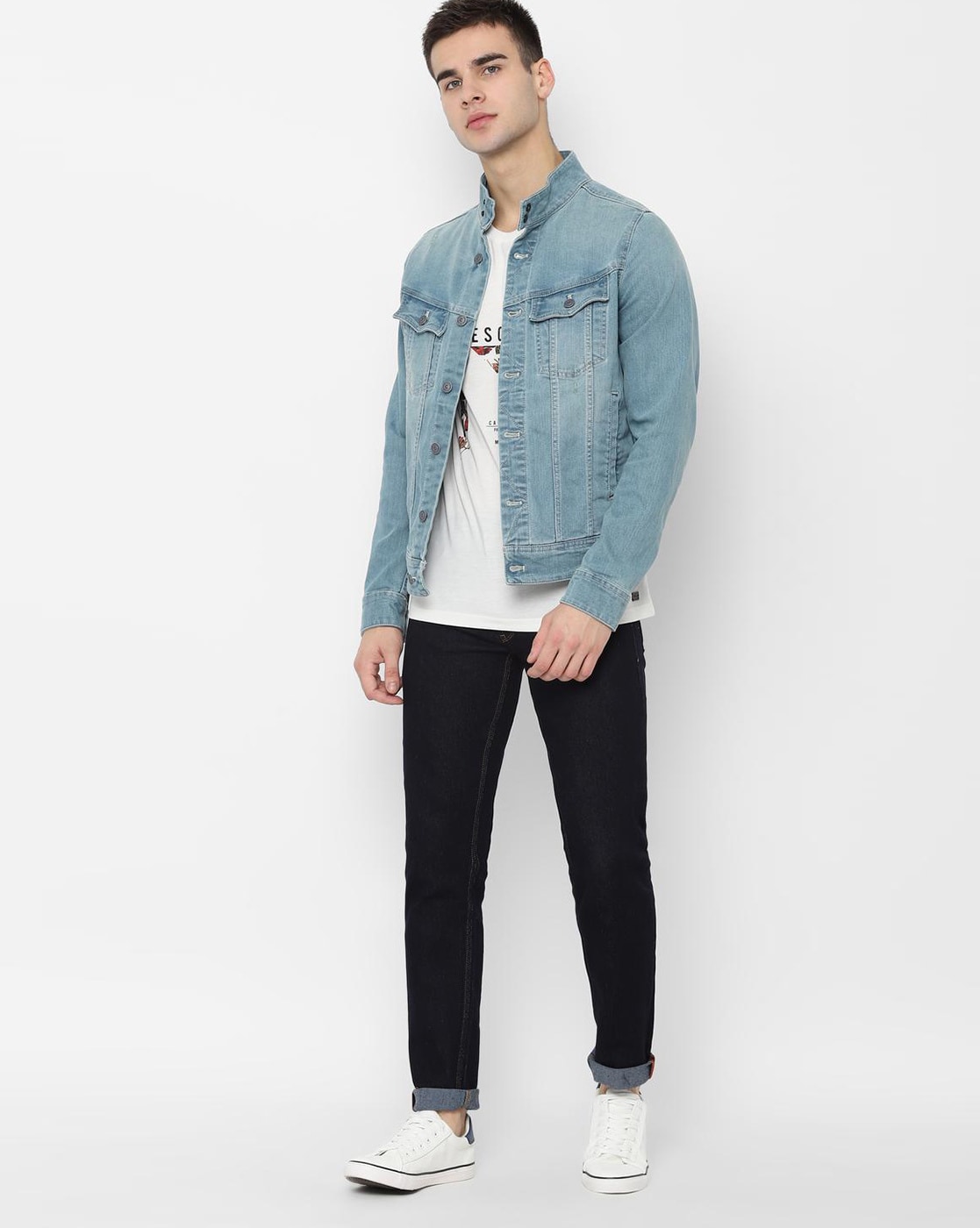 Buy Men Blue Skinny Fit Mid Wash Jeans Online - 778525 | Allen Solly