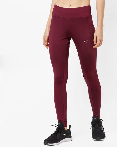 Buy Burgundy Leggings for Women by 