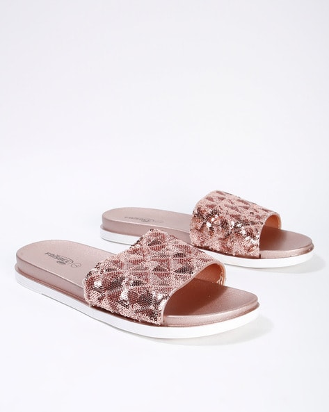 Rose gold sliders online womens