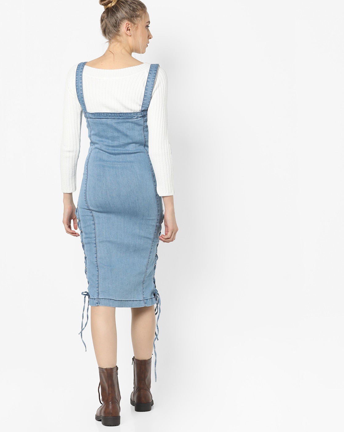 Minimalist Cotton Jersey Dungaree Dress - grizas.com