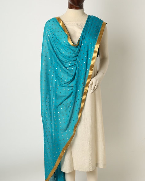 Embellished Chiffon Dupatta with Contrast Border Price in India