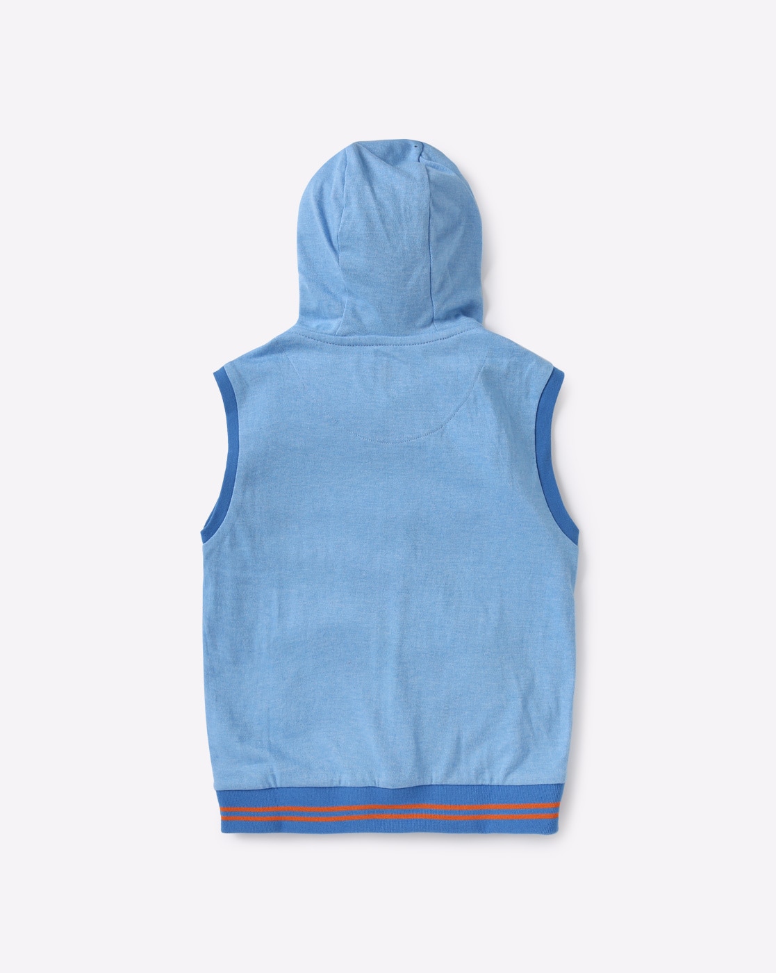 light blue sleeveless hoodie