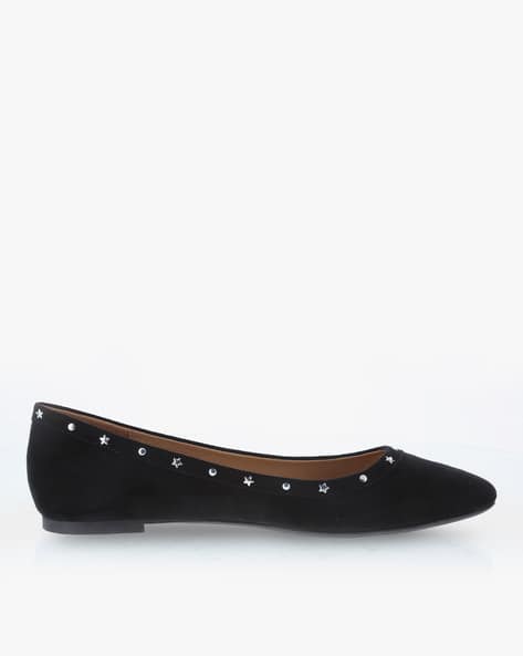 Textured Studded Ballerinas