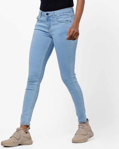 blue skinny jeggings