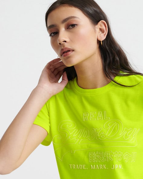 Panter Selskab forræder Buy Neon Green Tshirts for Women by SUPERDRY Online | Ajio.com