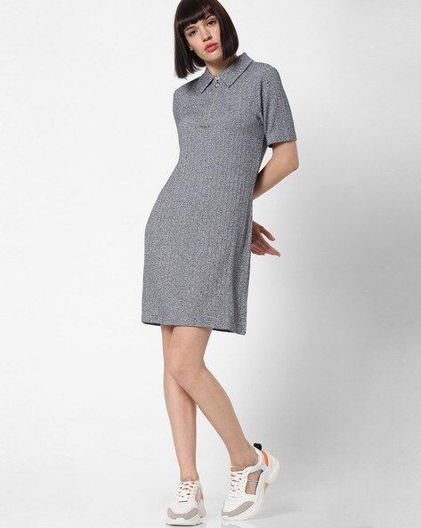 ribbed shift dress