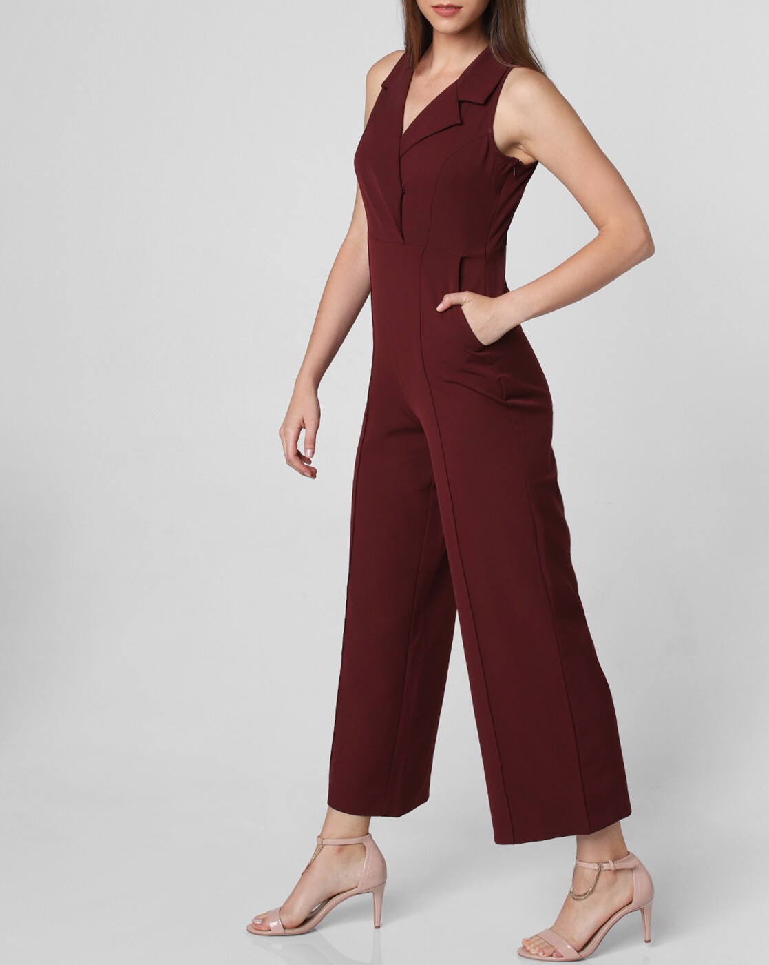 vero moda maroon jumpsuit