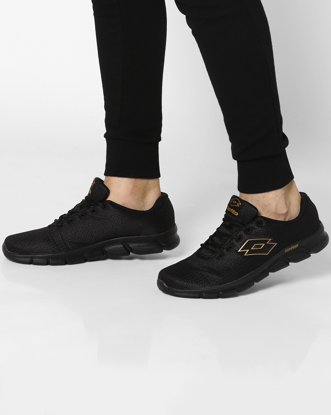 black running shoes