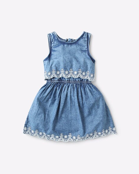 a line denim dress