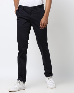 Incotex Model 100 Navy Slim Fit Stretch Cotton Trousers