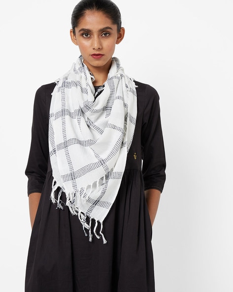 Printed Scarf with Fringes Price in India