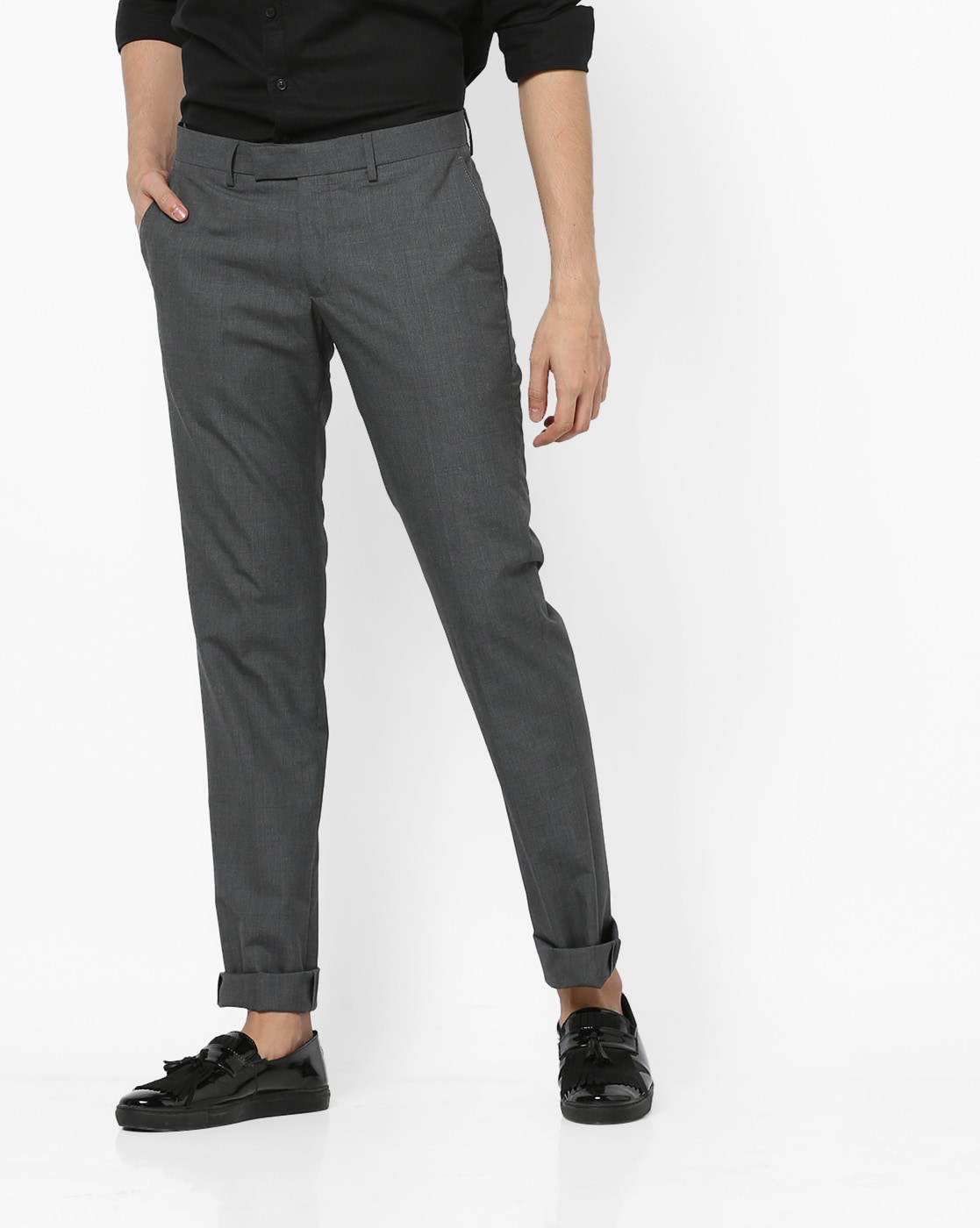 Collection more than 110 dark grey trousers