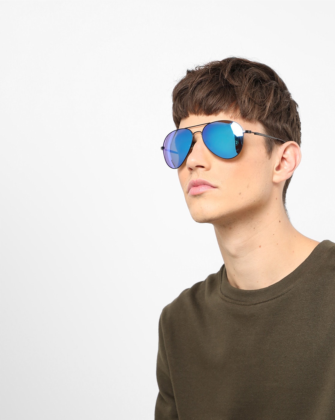 blue aviator sunglasses for men