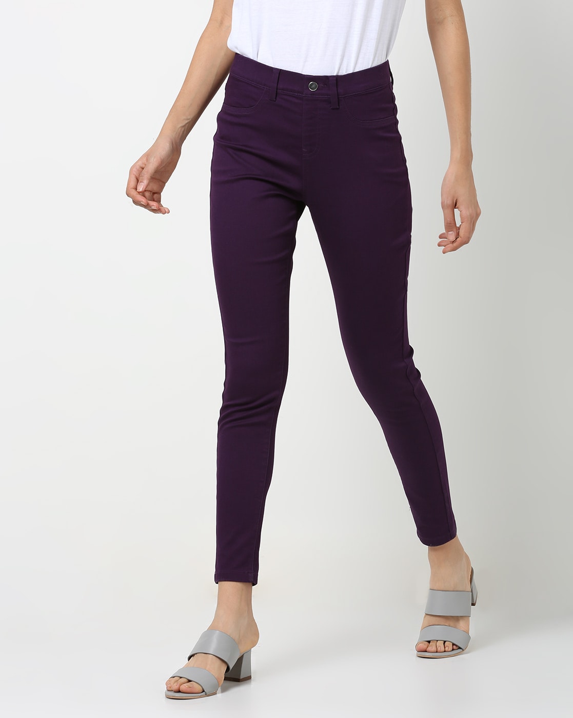 ELLEVEN Regular Fit Women Purple Trousers  Buy ELLEVEN Regular Fit Women Purple  Trousers Online at Best Prices in India  Flipkartcom