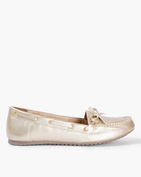 light gold loafers