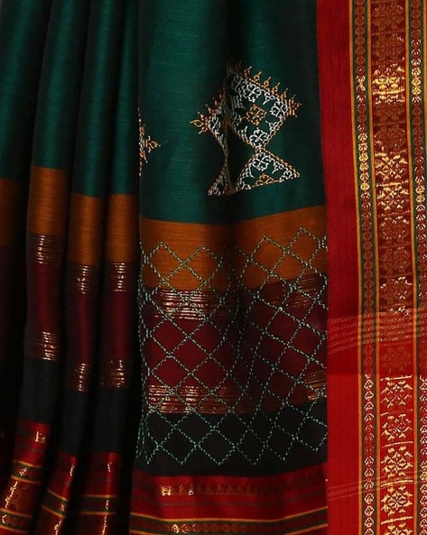 Green Ilkal Saree With Kasuti Work, 6.3 m (with blouse piece), Hand Made at  Rs 1100/piece in Bengaluru