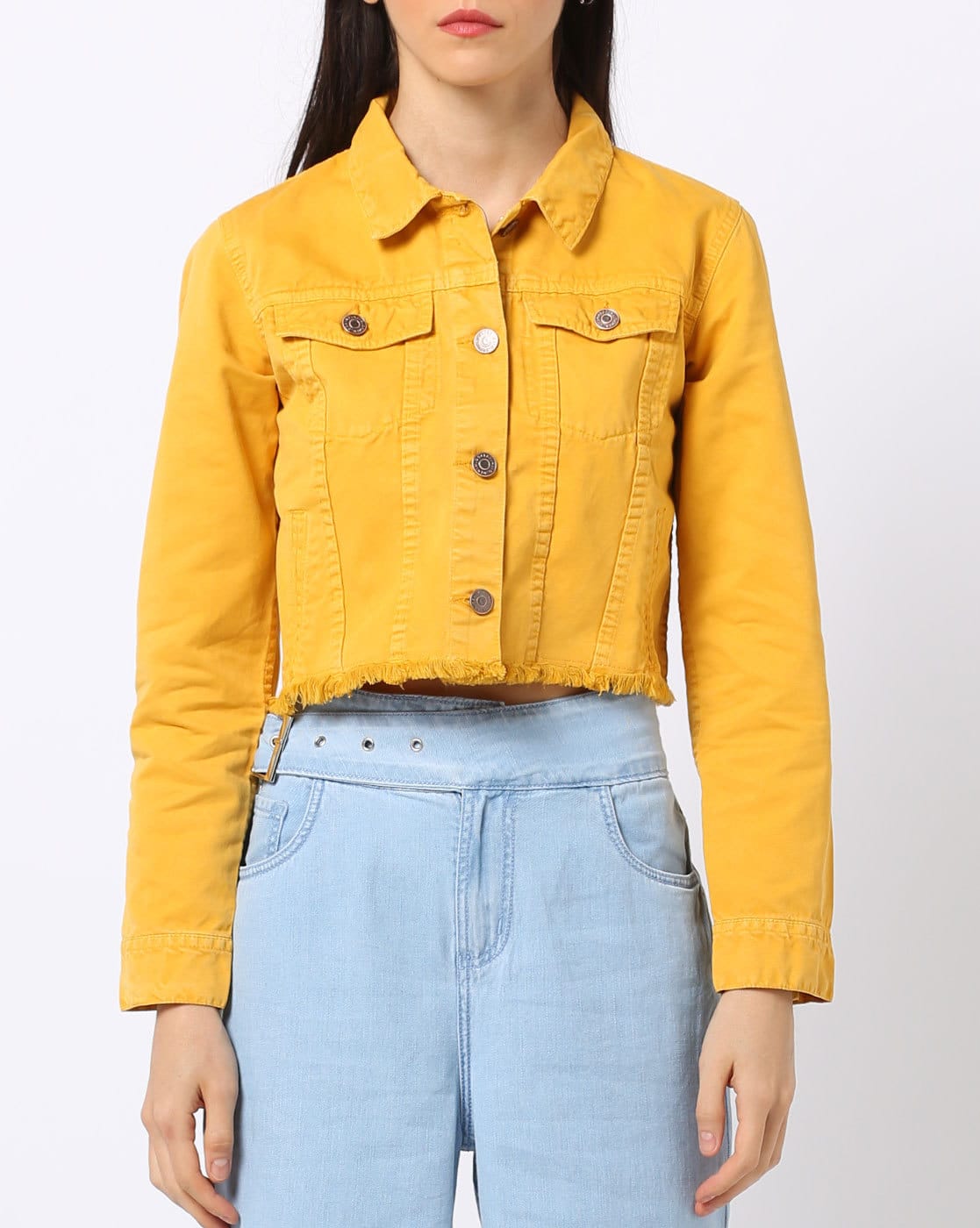 mustard colour denim jacket