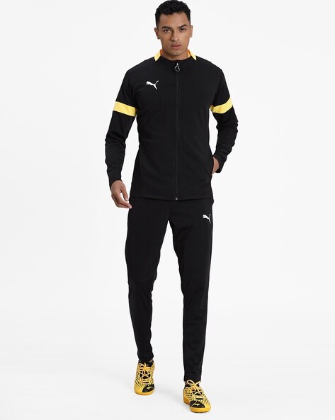 puma tracksuit black and gold